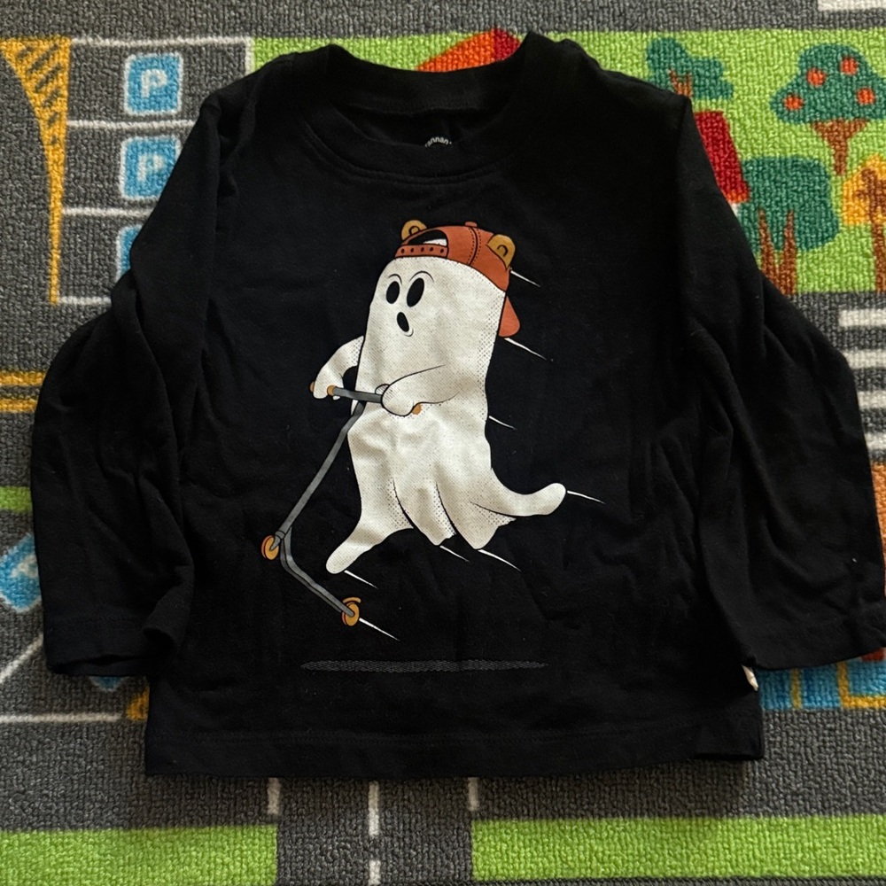 GAP Black Long Sleeve Tee with Ghost Graphic